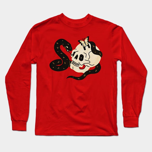 bone witth snake Long Sleeve T-Shirt by The Skull Reserve Design.Official